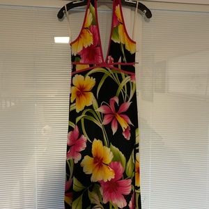 Cute tropical halter top dress